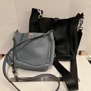 (2) Rebecca Minkoff Black and light blue Crossbody Bags Leather, pre loved